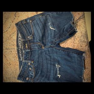 Denim ripped jean shorts 1S